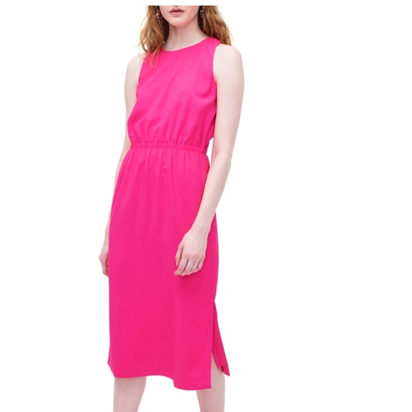 JCrew Flamingo Pink Button-Back Dress- Size 4, NWT - Picture 1 of 3